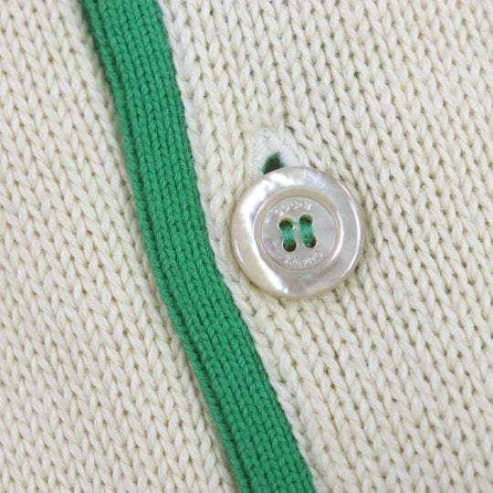 GUCCI Long sleeve polo shirt 571546 Outer material: 100% cotton, embroidery: 100% polyester Cream Red Green mens XL Used Authentic