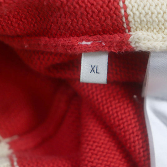 GUCCI Long sleeve polo shirt 571546 Outer material: 100% cotton, embroidery: 100% polyester Cream Red Green mens XL Used Authentic