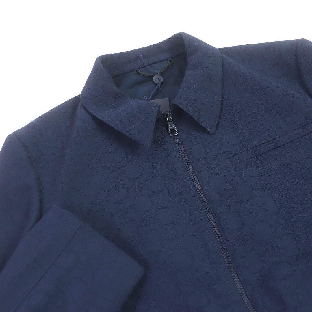 LOUIS VUITTON Blouson Outer: 100% wool, Lining: 35% acetate, Lining: 31% rayon, Lining: 24% cupra, Lining: 10% cotton Navy mens 50 Used Authentic