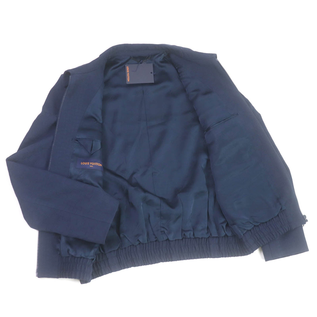 LOUIS VUITTON Blouson Outer: 100% wool, Lining: 35% acetate, Lining: 31% rayon, Lining: 24% cupra, Lining: 10% cotton Navy mens 50 Used Authentic