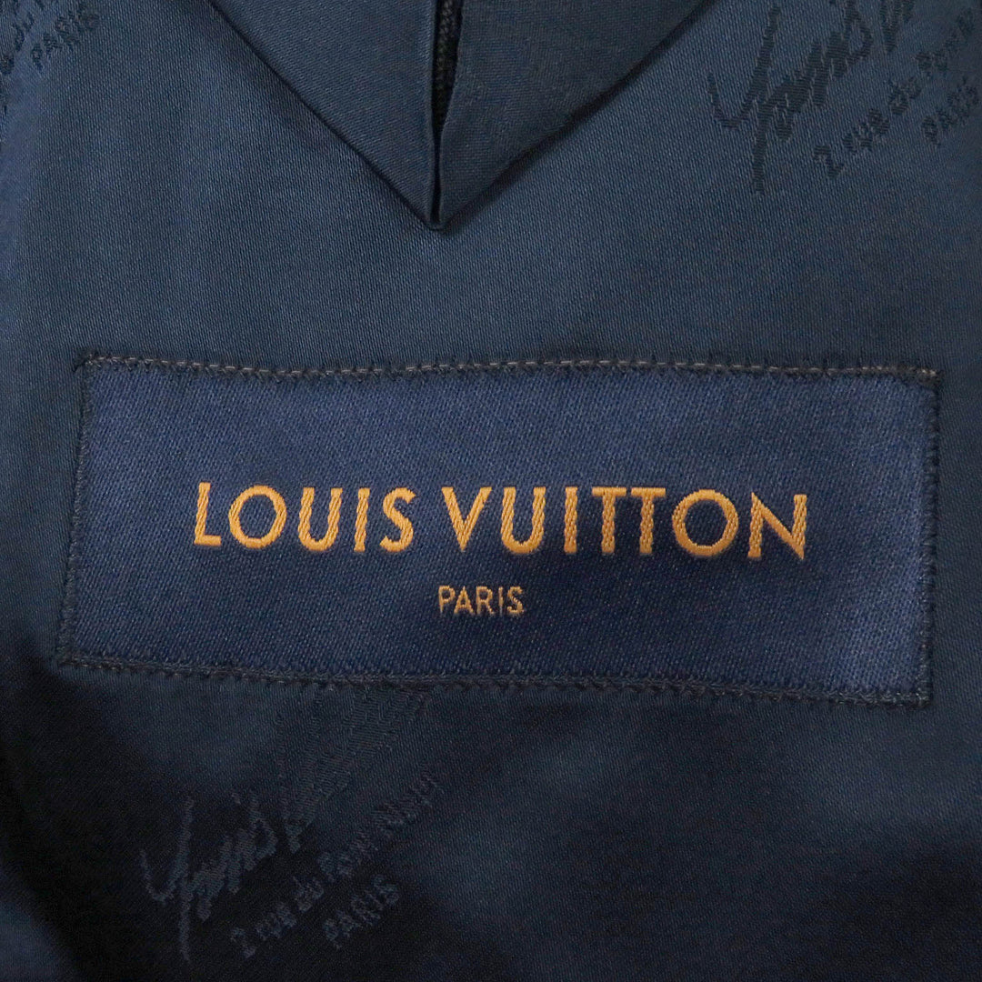LOUIS VUITTON Blouson Outer: 100% wool, Lining: 35% acetate, Lining: 31% rayon, Lining: 24% cupra, Lining: 10% cotton Navy mens 50 Used Authentic