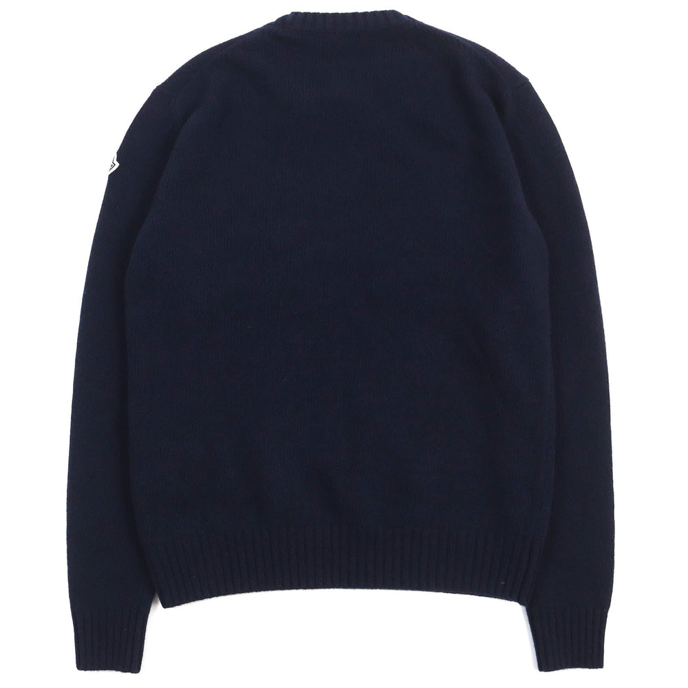 MONCLER knit Main: 100% wool, part: 50% mohair, part: 32% nylon, part: 18% wool Navy GIROCOLLO TRICOT mens S Used Authentic