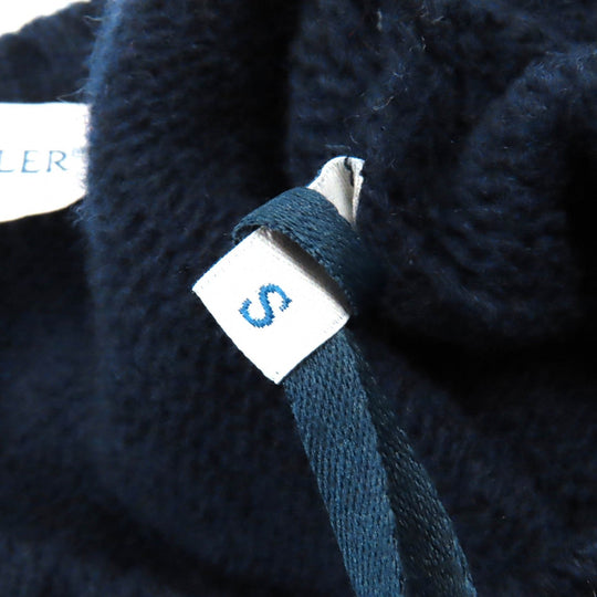 MONCLER knit Main: 100% wool, part: 50% mohair, part: 32% nylon, part: 18% wool Navy GIROCOLLO TRICOT mens S Used Authentic