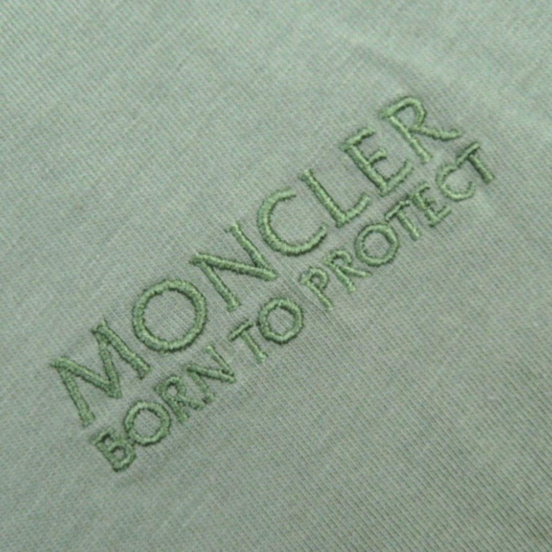 MONCLER Short sleeve T-shirt Main: 100% cotton, Rib: 100% cotton khaki BORN TO PROTECT mens XS Used Authentic