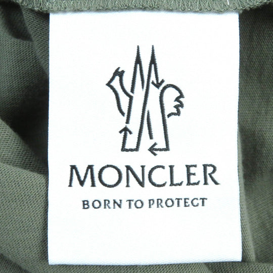 MONCLER Short sleeve T-shirt Main: 100% cotton, Rib: 100% cotton khaki BORN TO PROTECT mens XS Used Authentic