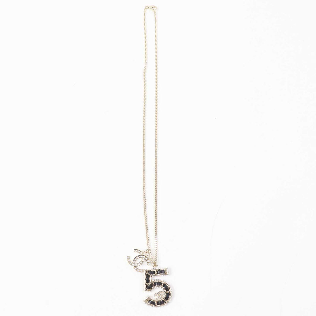 CHANEL Necklace B23P Gold Plated, Rhinestone Gold black Women Used Authentic