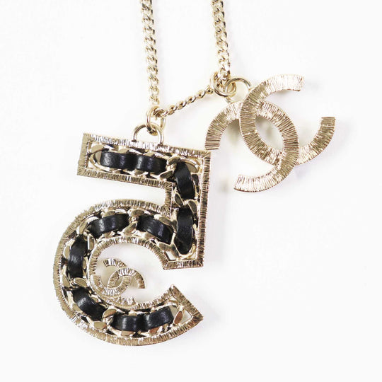 CHANEL Necklace B23P Gold Plated, Rhinestone Gold black Women Used Authentic