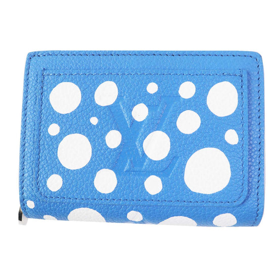 LOUIS VUITTON Bifold Wallet M82104 Monogram unplant leather blue blanc Portefeuille Clare Women Used Authentic