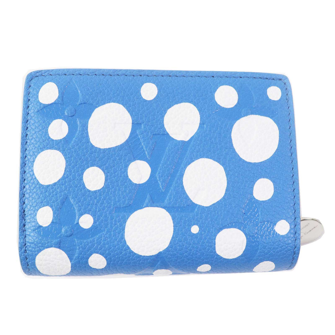 LOUIS VUITTON Bifold Wallet M82104 Monogram unplant leather blue blanc Portefeuille Clare Women Used Authentic