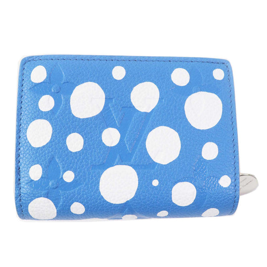 LOUIS VUITTON Bifold Wallet M82104 Monogram unplant leather blue blanc Portefeuille Clare Women Used Authentic