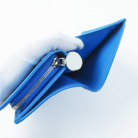 LOUIS VUITTON Bifold Wallet M82104 Monogram unplant leather blue blanc Portefeuille Clare Women Used Authentic
