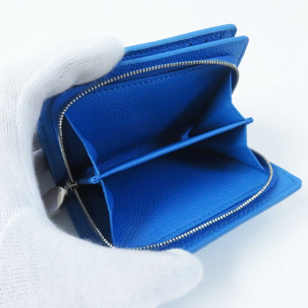 LOUIS VUITTON Bifold Wallet M82104 Monogram unplant leather blue blanc Portefeuille Clare Women Used Authentic