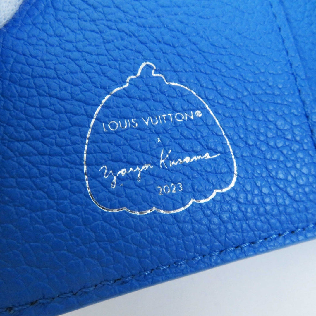 LOUIS VUITTON Bifold Wallet M82104 Monogram unplant leather blue blanc Portefeuille Clare Women Used Authentic