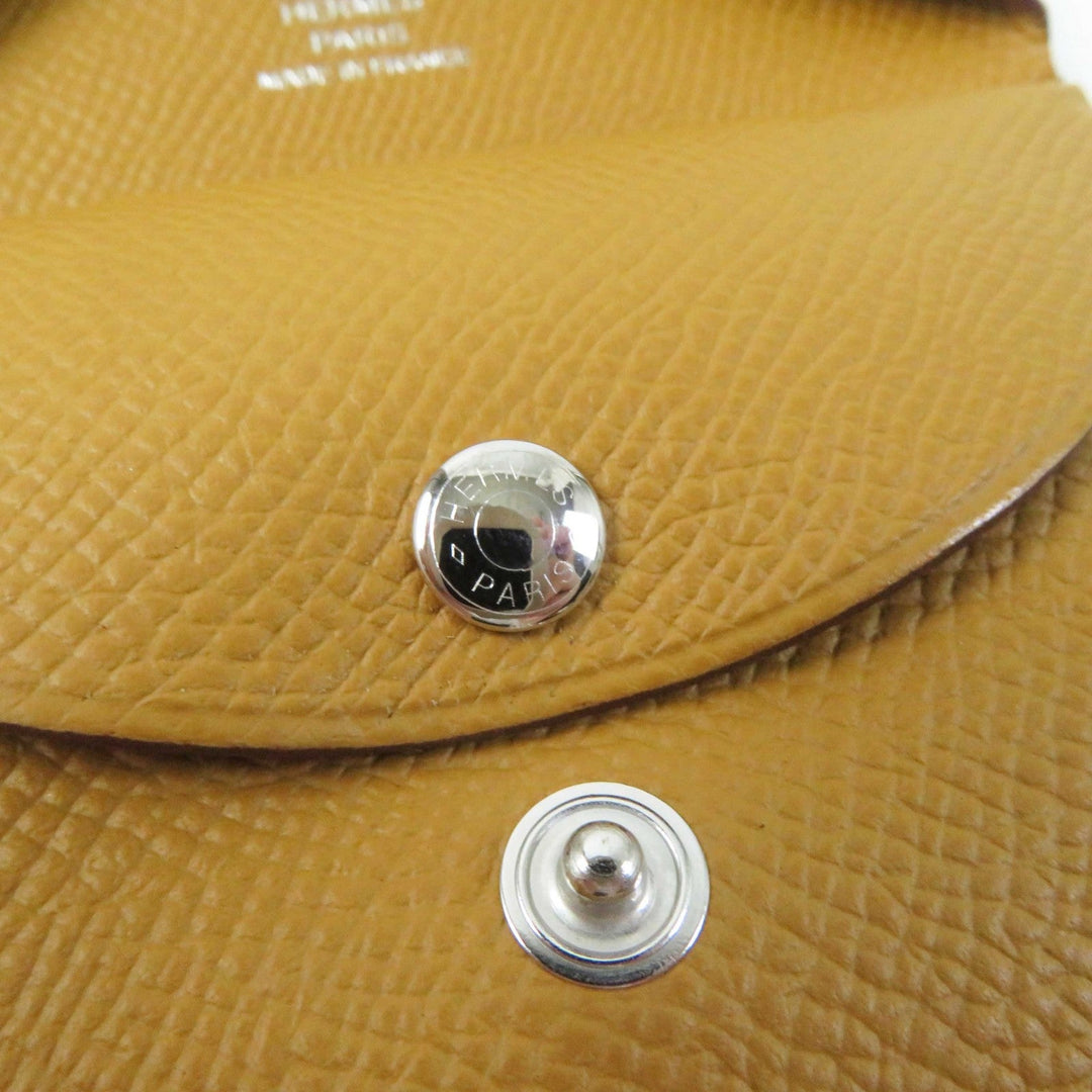 HERMES Coin case Epsom Sesame Calvi duo Women Used Authentic
