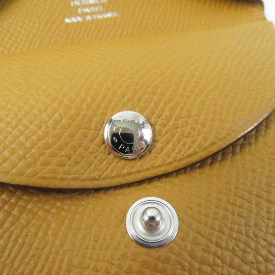 HERMES Coin case Epsom Sesame Calvi duo Women Used Authentic