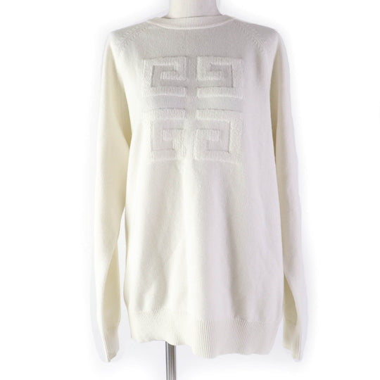GIVENCHY knit BW908N4ZEQ Main: 100% cashmere, part: 84% cashmere, part: 11% rayon, part: 5% polyester, part: 94% cashmere, : 4% nylon : 2% polyurethane Ivory Women M Used Authentic