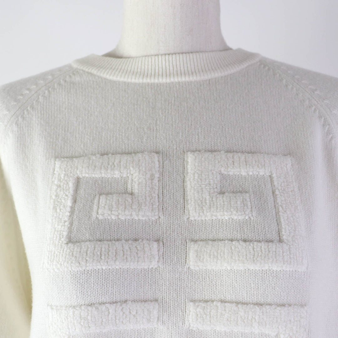 GIVENCHY knit BW908N4ZEQ Main: 100% cashmere, part: 84% cashmere, part: 11% rayon, part: 5% polyester, part: 94% cashmere, : 4% nylon : 2% polyurethane Ivory Women M Used Authentic