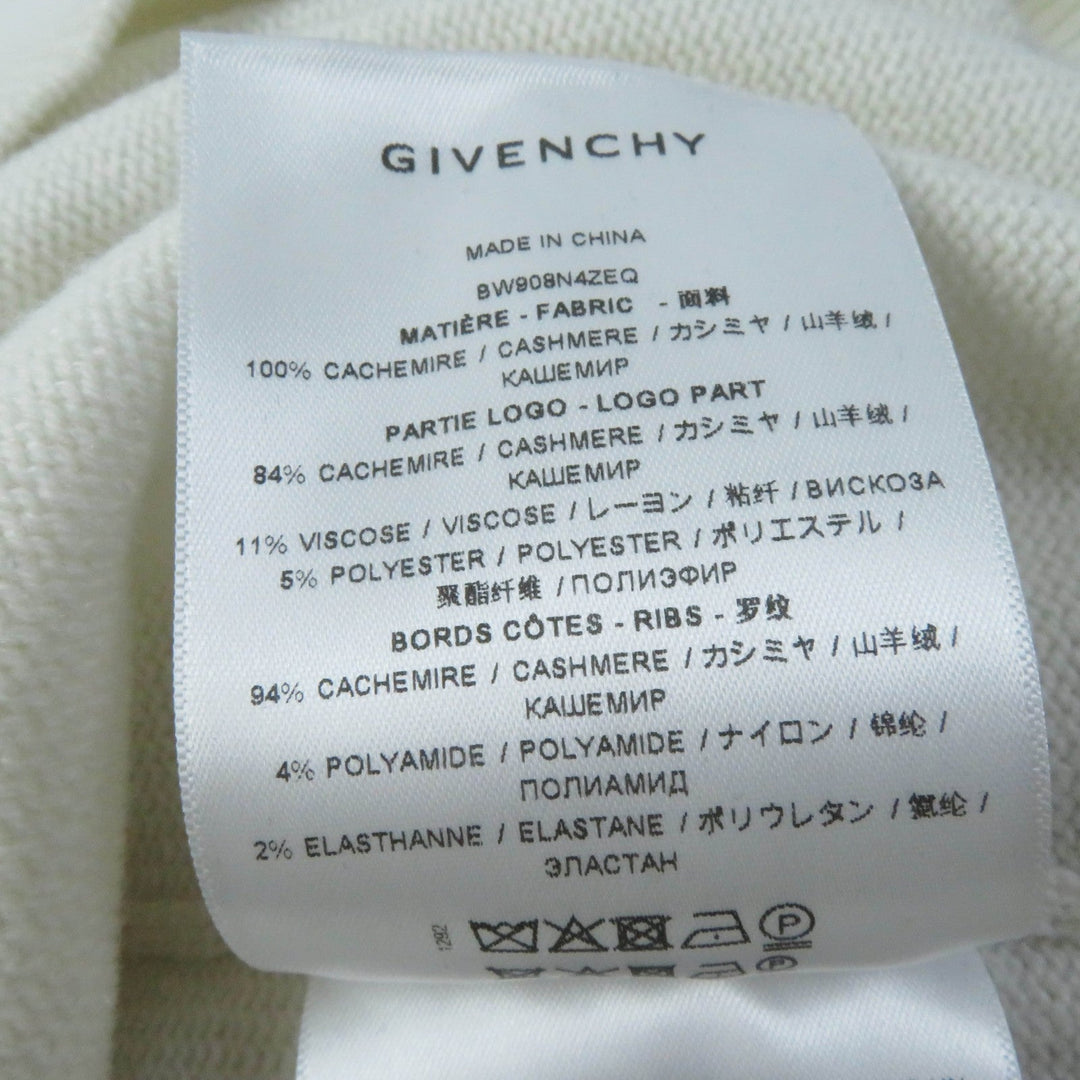 GIVENCHY knit BW908N4ZEQ Main: 100% cashmere, part: 84% cashmere, part: 11% rayon, part: 5% polyester, part: 94% cashmere, : 4% nylon : 2% polyurethane Ivory Women M Used Authentic