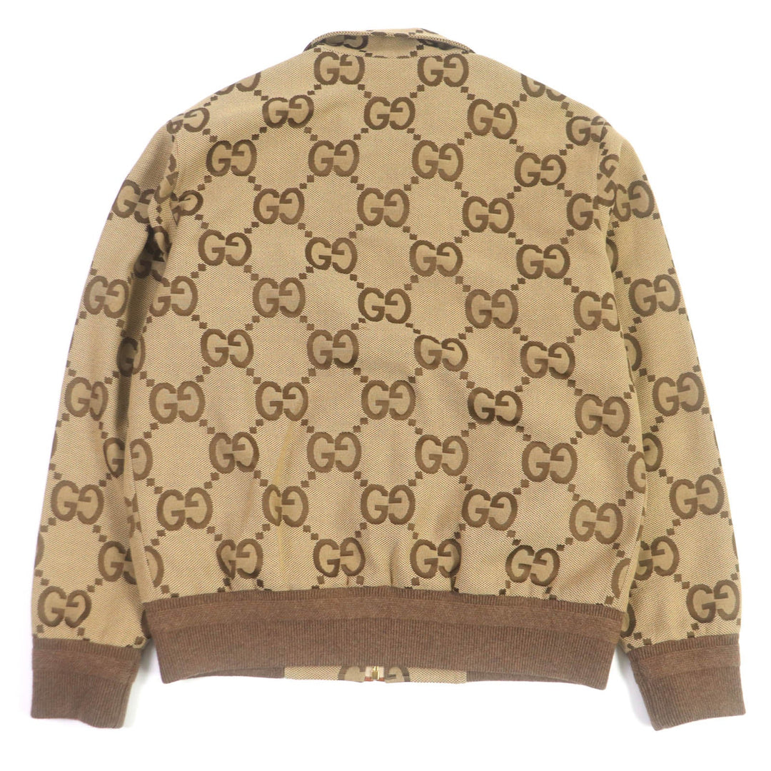 GUCCI Blouson Outer: 70% cotton, Outer: 30% polyester, Lining: 100% rayon, Part: 100% wool, Part: Lamb leather beige mens 44 Used Authentic