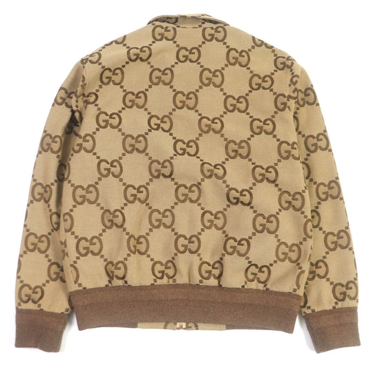 GUCCI Blouson Outer: 70% cotton, Outer: 30% polyester, Lining: 100% rayon, Part: 100% wool, Part: Lamb leather beige mens 44 Used Authentic
