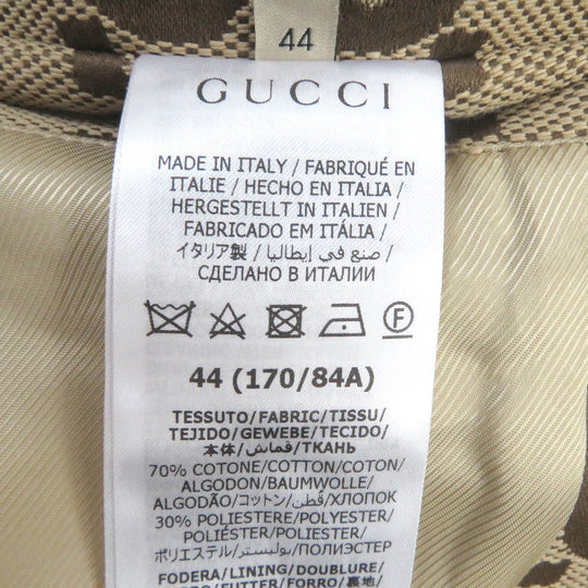 GUCCI Blouson Outer: 70% cotton, Outer: 30% polyester, Lining: 100% rayon, Part: 100% wool, Part: Lamb leather beige mens 44 Used Authentic