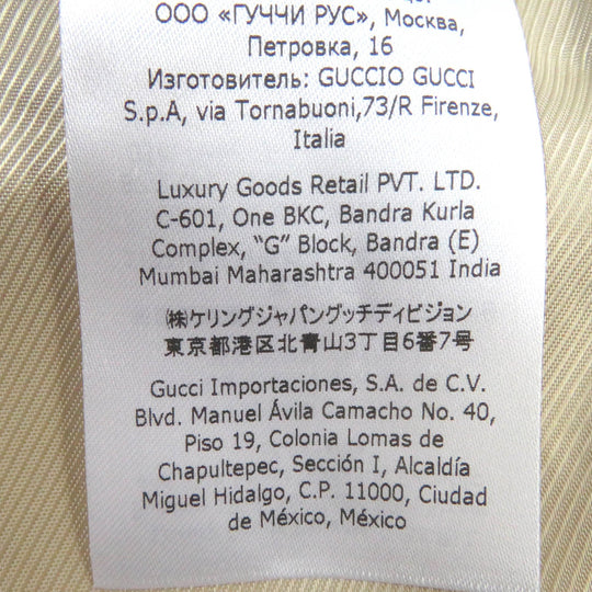 GUCCI Blouson Outer: 70% cotton, Outer: 30% polyester, Lining: 100% rayon, Part: 100% wool, Part: Lamb leather beige mens 44 Used Authentic