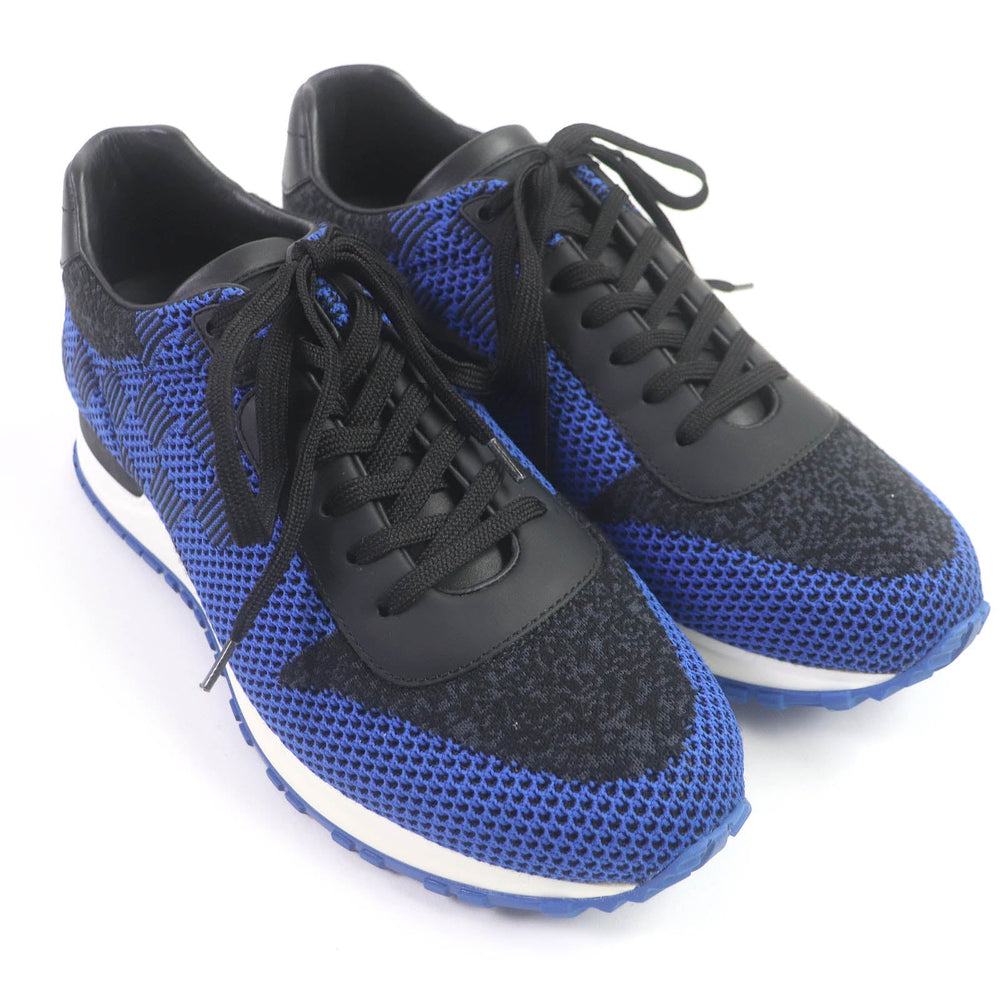 LOUIS VUITTON Low cut sneakers fabric blue-black LV Runaway Line mens 5 Used Authentic