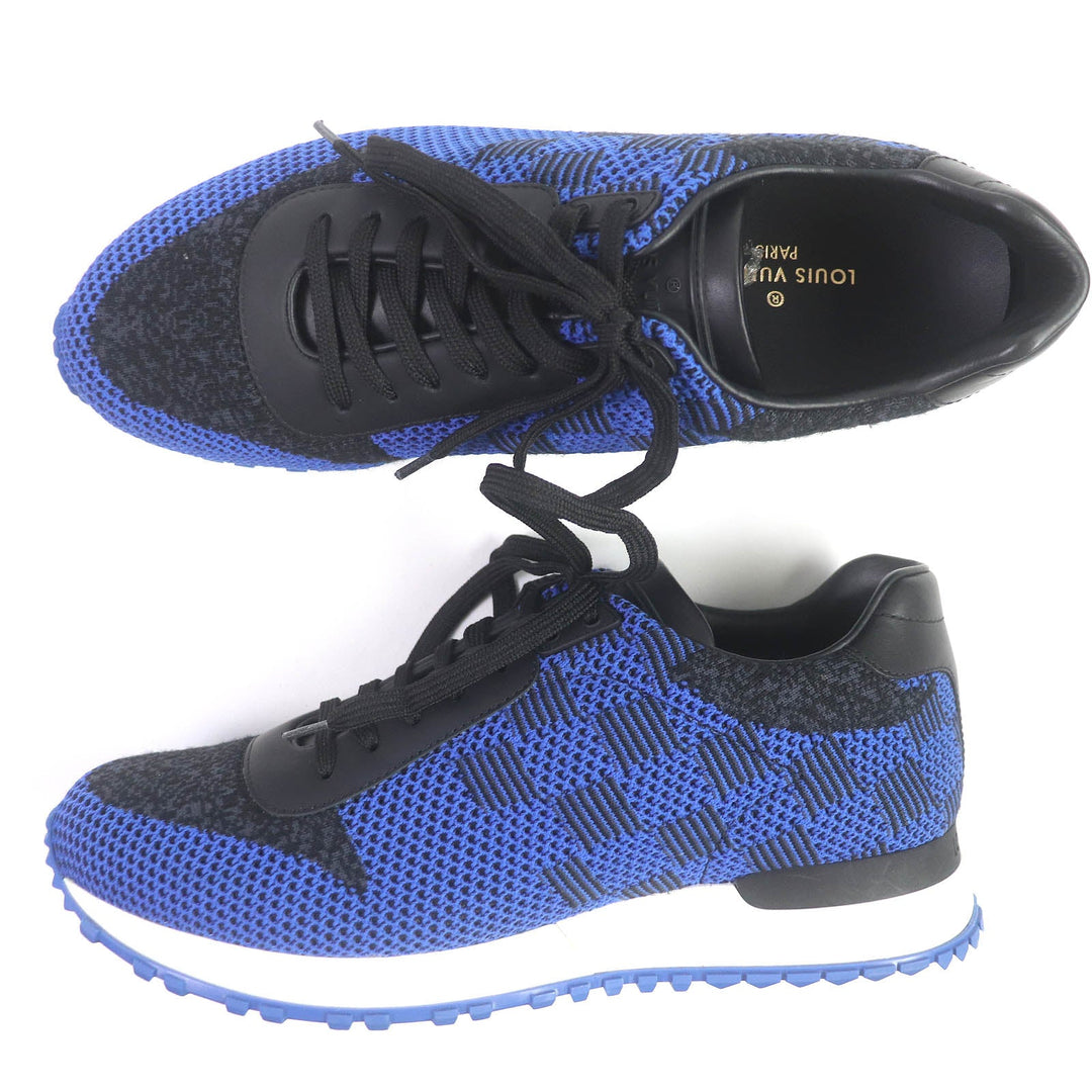 LOUIS VUITTON Low cut sneakers fabric blue-black LV Runaway Line mens 5 Used Authentic