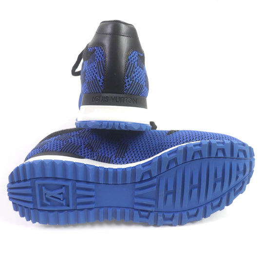 LOUIS VUITTON Low cut sneakers fabric blue-black LV Runaway Line mens 5 Used Authentic
