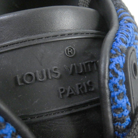 LOUIS VUITTON Low cut sneakers fabric blue-black LV Runaway Line mens 5 Used Authentic