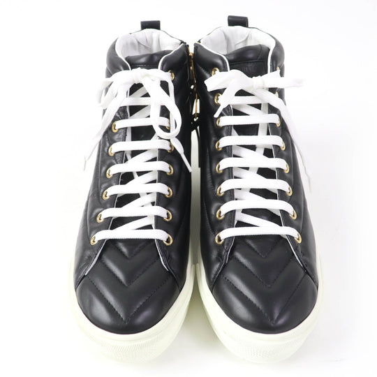 LOUIS VUITTON High cut sneakers Main: Leather black Stellar Line Women 37 Used Authentic