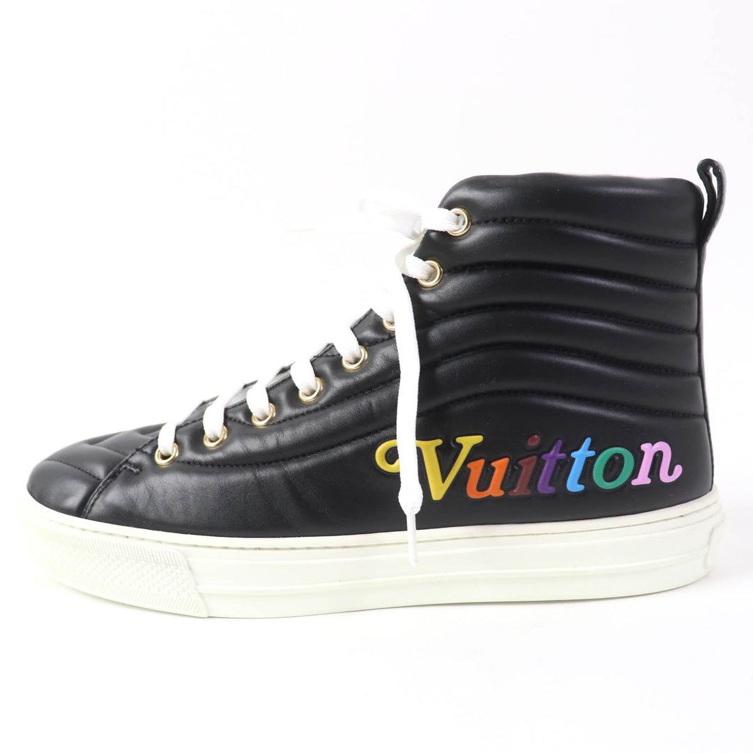 LOUIS VUITTON High cut sneakers Main: Leather black Stellar Line Women 37 Used Authentic