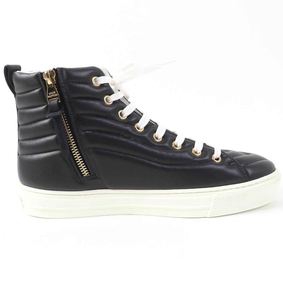 LOUIS VUITTON High cut sneakers Main: Leather black Stellar Line Women 37 Used Authentic