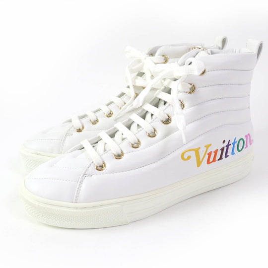 LOUIS VUITTON High cut sneakers Main: Leather white Stellar Line Women 36 Used Authentic