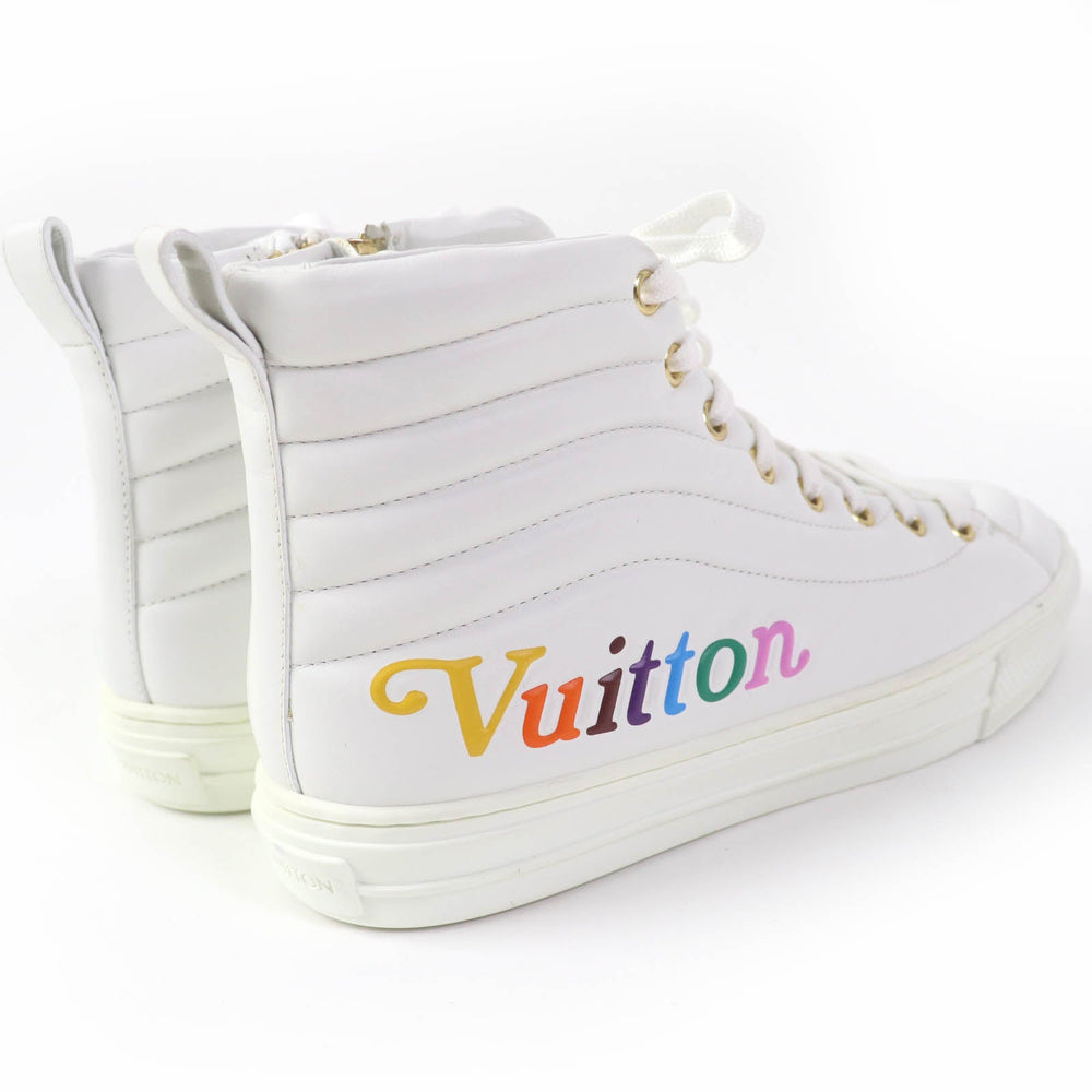 LOUIS VUITTON High cut sneakers Main: Leather white Stellar Line Women 36 Used Authentic