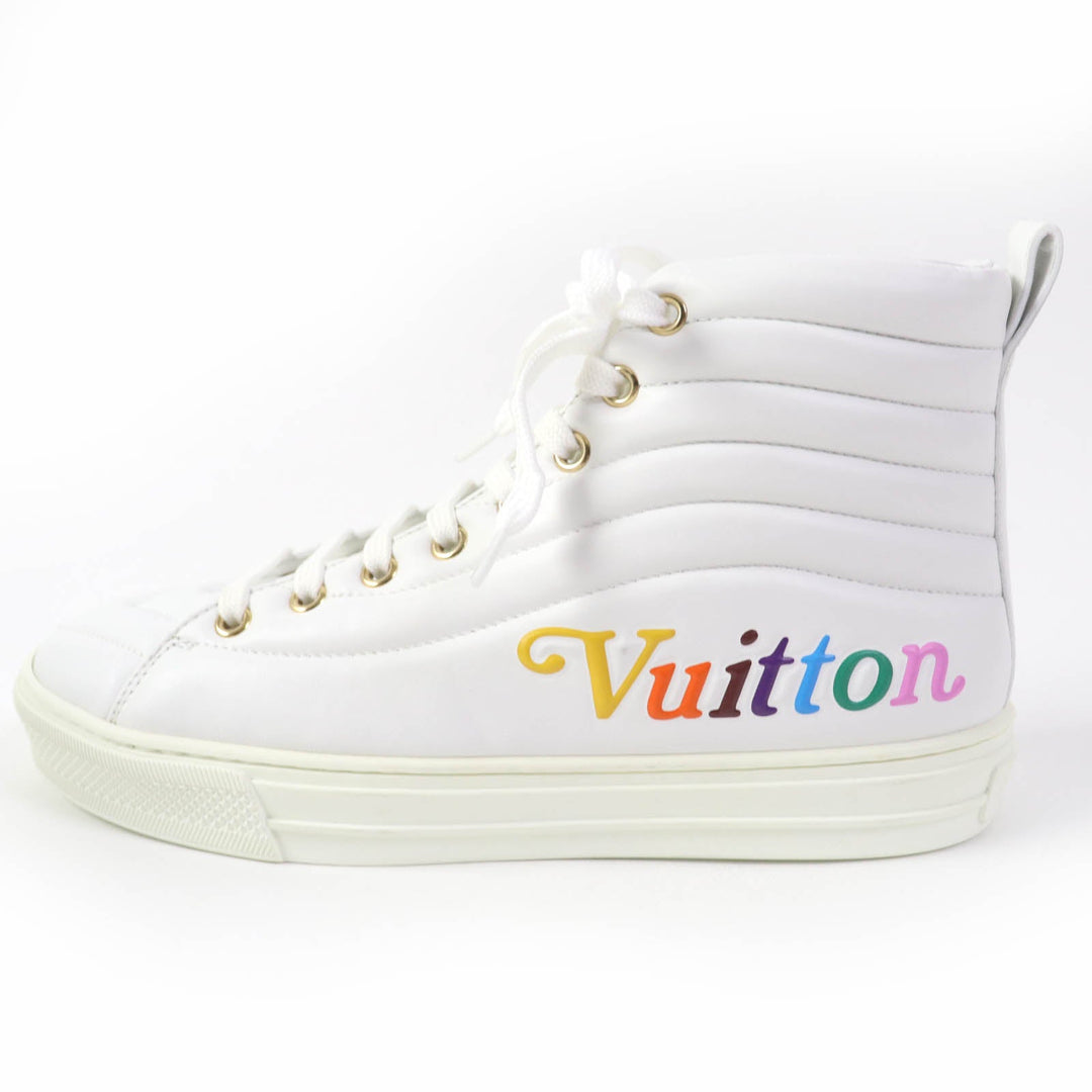 LOUIS VUITTON High cut sneakers Main: Leather white Stellar Line Women 36 Used Authentic