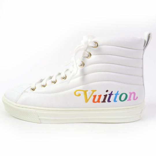 LOUIS VUITTON High cut sneakers Main: Leather white Stellar Line Women 36 Used Authentic