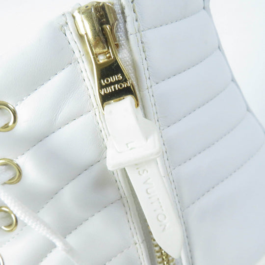 LOUIS VUITTON High cut sneakers Main: Leather white Stellar Line Women 36 Used Authentic