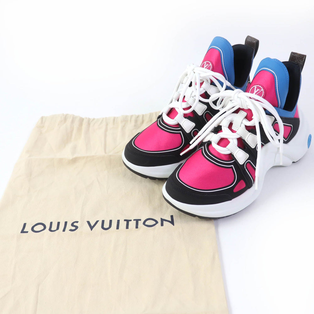 LOUIS VUITTON sneakers Rubber x Technical Satin multicolor arc light line Women 36 Used Authentic