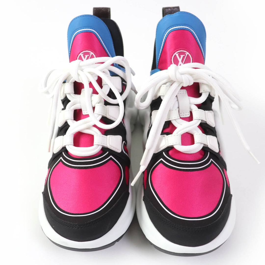 LOUIS VUITTON sneakers Rubber x Technical Satin multicolor arc light line Women 36 Used Authentic