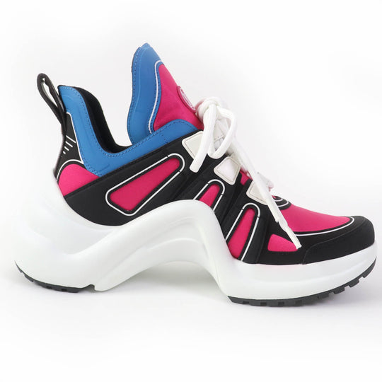 LOUIS VUITTON sneakers Rubber x Technical Satin multicolor arc light line Women 36 Used Authentic