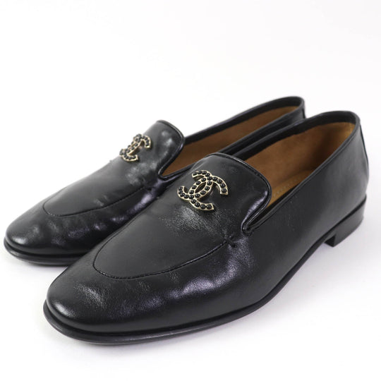 CHANEL loafers 23A G45008 Main: Leather black Women 38 1/2 C Used Authentic