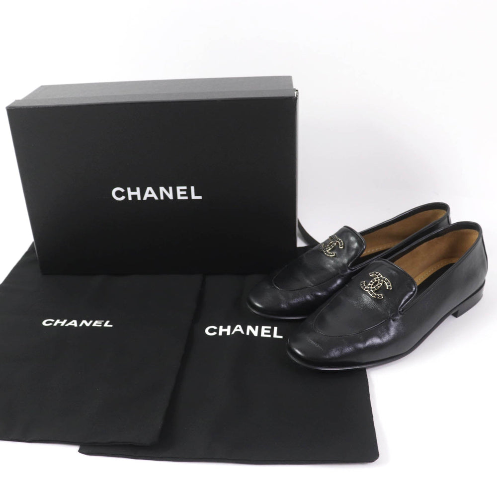 CHANEL loafers 23A G45008 Main: Leather black Women 38 1/2 C Used Authentic