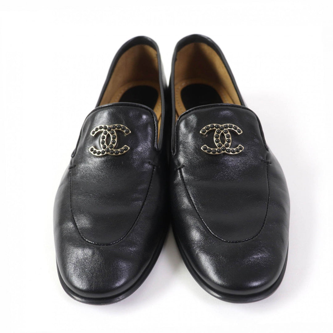 CHANEL loafers 23A G45008 Main: Leather black Women 38 1/2 C Used Authentic