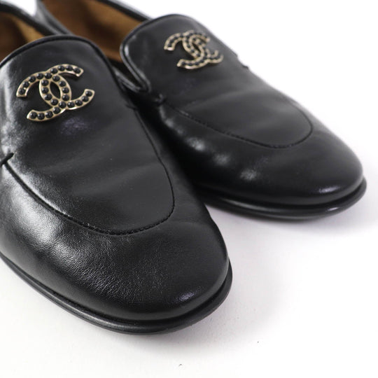 CHANEL loafers 23A G45008 Main: Leather black Women 38 1/2 C Used Authentic
