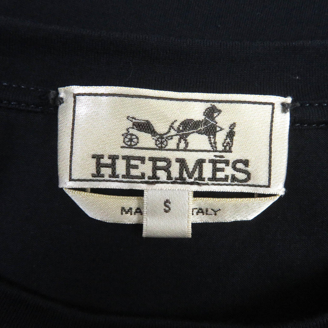 HERMES Short sleeve T-shirt Main: 100% cotton Dark navy mens S Used Authentic