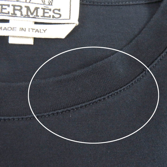 HERMES Short sleeve T-shirt Main: 100% cotton Dark navy mens S Used Authentic