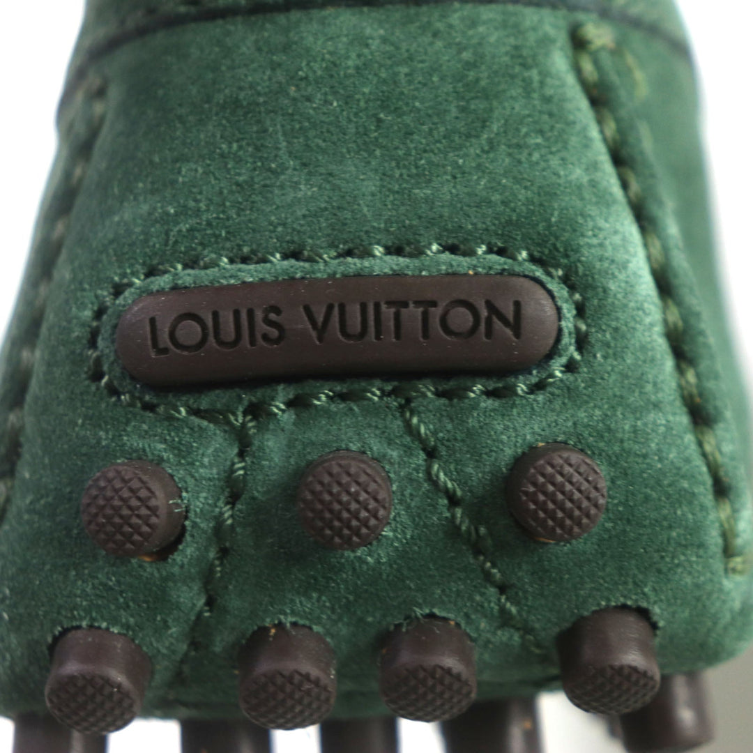 LOUIS VUITTON loafers Main: Suede green Driving shoes Porto Vecchio Line mens 6 Used Authentic