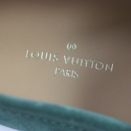 LOUIS VUITTON loafers Main: Suede green Driving shoes Porto Vecchio Line mens 6 Used Authentic