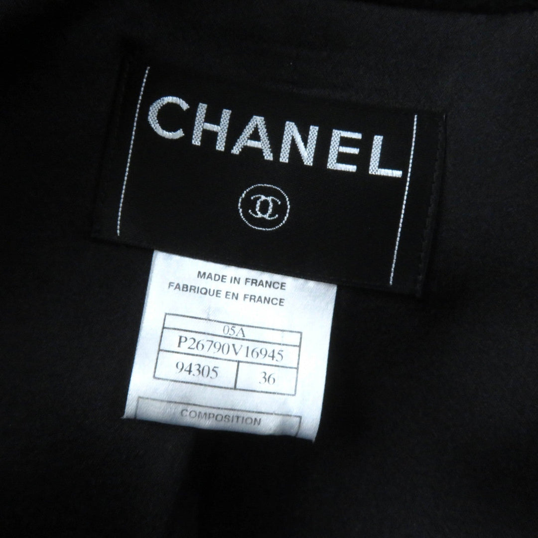 CHANEL coat 05A P26790 Outer: 98% cashmere, Outer: 2% elastane, Lining: 100% silk black Women 36 Used Authentic